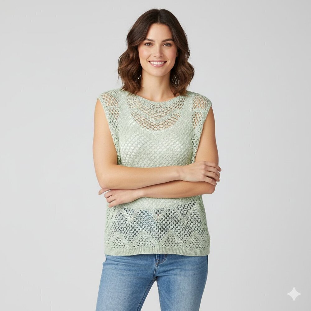 Free people sage green knit poncho shrug medium NWT
